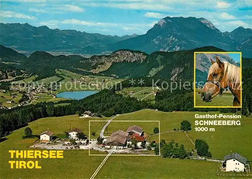 AK / Ansichtskarte Thiersee Fliegeraufnahme Gasthof Pension Schneeberg Thiersee