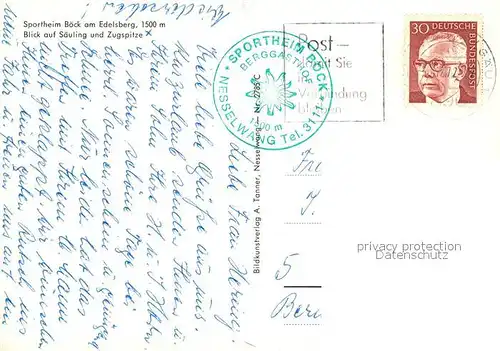 AK / Ansichtskarte Nesselwang Sportheim Boeck Eselsberg Saeuling Zugspitze Nesselwang