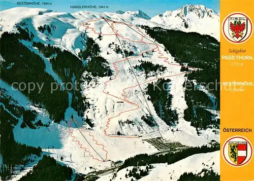 AK / Ansichtskarte Pass_Thurn Resterhoehe Pistenplan Pass_Thurn
