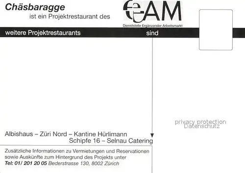 AK / Ansichtskarte Zuerich_ZH Chaesbaragge Kantine Zuerich_ZH