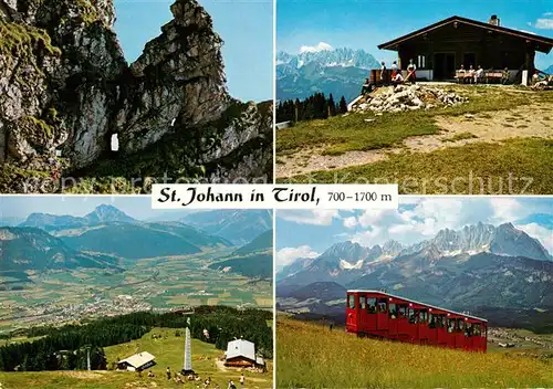 AK / Ansichtskarte St_Johann_Tirol Felstore Angerer Alm Harschbhel Lift Harschbuehel Huette Bergbahn St_Johann_Tirol