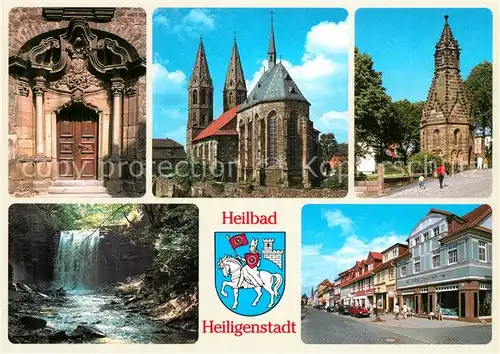 AK / Ansichtskarte Bad_Heiligenstein Jesuitenkolleg Portal St Marien Kirche St Annen Kapelle Wasserfall Scheuche Wilhelmstrasse Wappen Bad_Heiligenstein