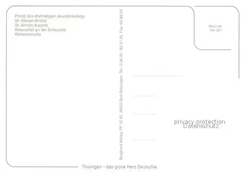 AK / Ansichtskarte Bad_Heiligenstein Jesuitenkolleg Portal St Marien Kirche St Annen Kapelle Wasserfall Scheuche Wilhelmstrasse Wappen Bad_Heiligenstein