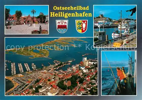 AK / Ansichtskarte Heiligenhafen_Ostseebad Bad an der Vogelfluglinie Platz Hafen Fliegeraufnahme Heiligenhafen_Ostseebad