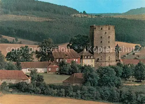 AK / Ansichtskarte Adelebsen Ortsansicht mit Burg Turm Adelebsen