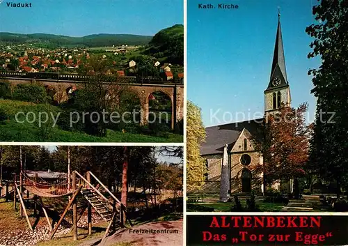 AK / Ansichtskarte Altenbeken Tor zur Egge Katholische Kirche Viadukt Freizeitzentrum Altenbeken