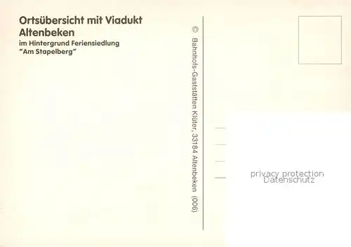 AK / Ansichtskarte Altenbeken Ortsuebersicht mit Viadukt Feriensiedlung Am Stapelberg Altenbeken