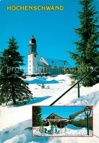 AK / Ansichtskarte Hoechenschwand Winterlandschaft Schwarzwald Kirche Haus des Gastes Hoechenschwand