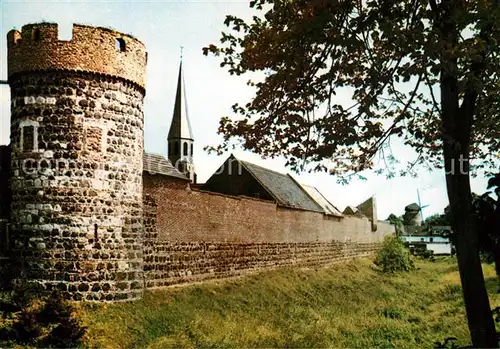 AK / Ansichtskarte Zons Stadtmauer Kroetschenturm Muehle Zons