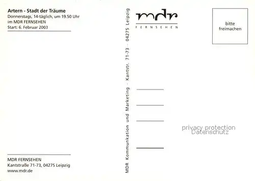 AK / Ansichtskarte Artern_Unstrut Partie am Wehr Gebaeude Innenstadt Strassenpartie Turm Stadt der Traeume Fernsehsendung Artern_Unstrut