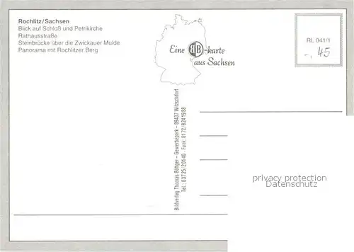 AK / Ansichtskarte Rochlitz_Sachsen Schloss Petrikirche Rathausstrasse Steinbruecke Zwickauer Mulde Landschaftspanorama Rochlitzer Berg Rochlitz Sachsen