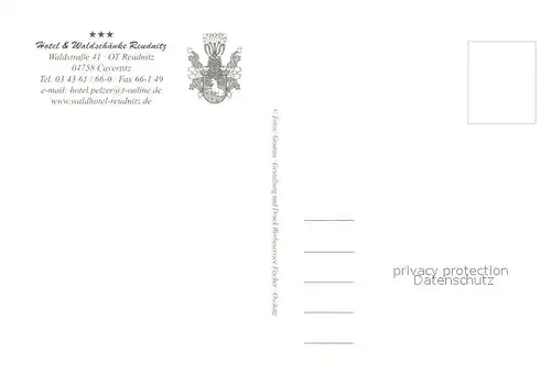 AK / Ansichtskarte Reudnitz_Cavertitz Hotel Waldschaenke Kegelbahn Reudnitz Cavertitz