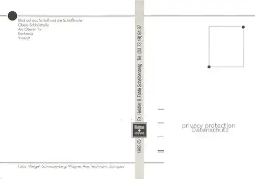 AK / Ansichtskarte Schwarzenberg_Erzgebirge Schloss Kirche Oberes Tor Kirchsteig Vorstadt Wappen Schwarzenberg Erzgebirge