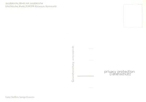 AK / Ansichtskarte Sangerhausen_Suedharz Jacobikirche Markt Ulrichkirche Markt Europa Rosarium Kornmarkt Sangerhausen Suedharz