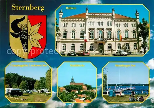 AK / Ansichtskarte Sternberg_Mecklenburg Rathaus Campingplatz Luckower See Stadtkirche Sternberger See Sternberg_Mecklenburg