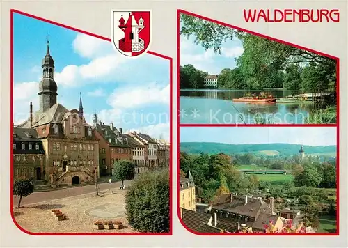 AK / Ansichtskarte Waldenburg_Sachsen Markt Gruenefelder Park Teilansicht Waldenburg Sachsen