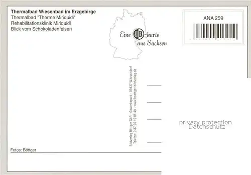 AK / Ansichtskarte Wiesenbad Kurpark Thermalbad Therme Rehaklinik Blick vom Schokoladenfelsen Wiesenbad