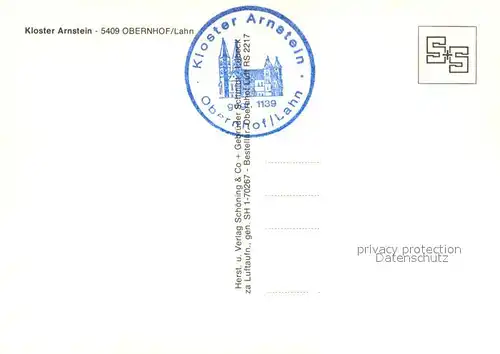 AK / Ansichtskarte Obernhof_Lahn Kloster Arnstein Fliegeraufnahme Obernhof_Lahn