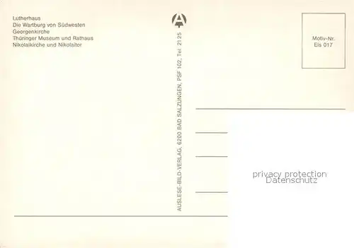 AK / Ansichtskarte Eisenach_Thueringen Lutherhaus Wartburg Georgenkirche Thueringer Museum Rathaus Nikolaikirche Nikolaitor Wappen Eisenach Thueringen