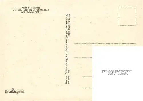 AK / Ansichtskarte Unterstein_Marktschellenberg Kath Pfarrkirche mit Hohem Goell Unterstein