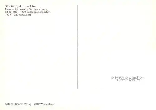 AK / Ansichtskarte Ulm_Donau St Georgskirche Ulm_Donau