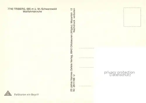 AK / Ansichtskarte Triberg_Schwarzwald Wallfahrtskirche Triberg Schwarzwald
