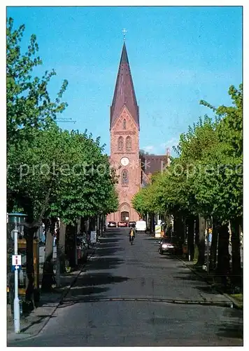 AK / Ansichtskarte Warnemuende_Ostseebad Baumallee Kirche Warnemuende_Ostseebad