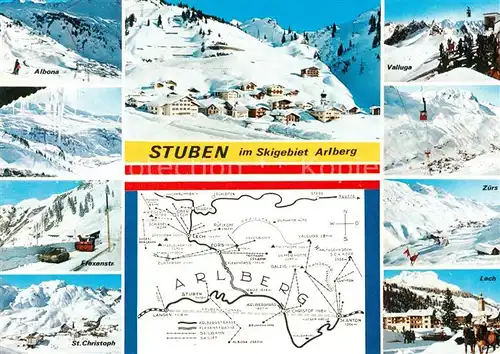 AK / Ansichtskarte Stuben_Vorarlberg Albons Flexenstrasse Sankt Christoph Lech Zuers Valluga Winter Stuben Vorarlberg