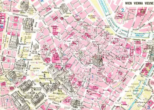 AK / Ansichtskarte Wien Stadtplan Zentrum Wien
