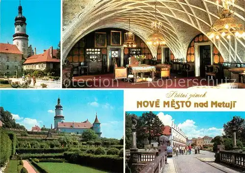 AK / Ansichtskarte Nove_Mesto_nad_Metuji Schloss Bruecke Stadtansicht Nove_Mesto_nad_Metuji