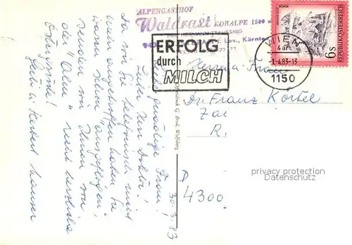 AK / Ansichtskarte Koralpe Alpengasthof Waldrast Koralpe