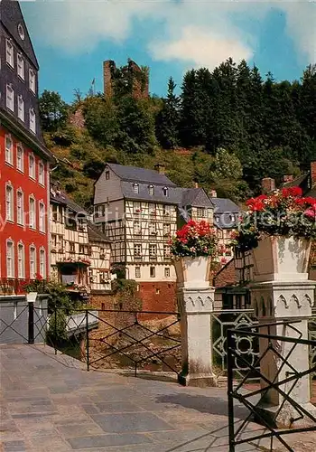 AK / Ansichtskarte Monschau Rotes Haus Ruine Haller  Monschau