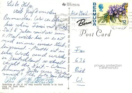 AK / Ansichtskarte Bermuda South Shore Strand Bermuda