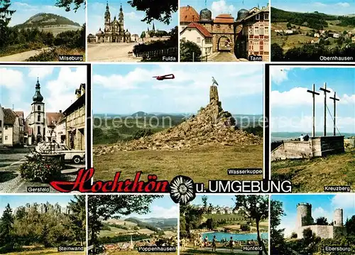 AK / Ansichtskarte Poppenhausen_Rhoen Milseburg Fulda Obernhausen Ebersburg Steinwand Wasserkuppe Poppenhausen Rhoen