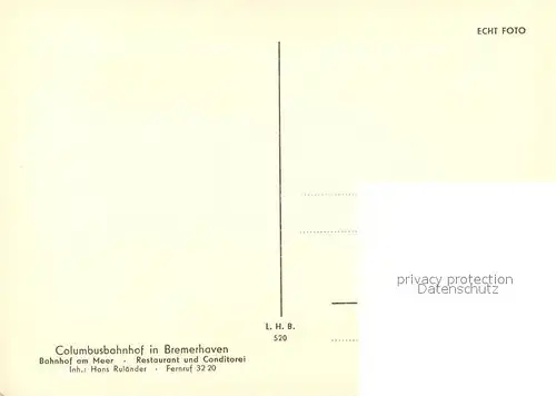 AK / Ansichtskarte Bremerhaven Columbusbahnhof  Bremerhaven
