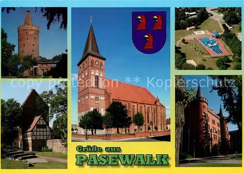 AK / Ansichtskarte Pasewalk_Mecklenburg_Vorpommern Pulverturm Prenzlauer Tor Museum Kirche Freibad Kaserne Pasewalk_Mecklenburg
