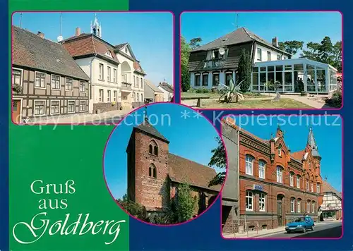 AK / Ansichtskarte Goldberg_Mecklenburg Rathaus Hotel Seelust Kirche Lange Strasse Goldberg_Mecklenburg