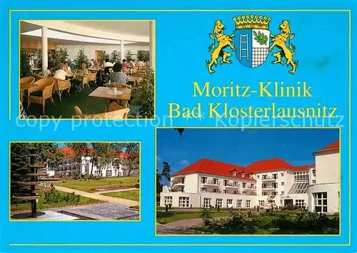 AK / Ansichtskarte Bad_Klosterlausnitz Moritz Klinik Cafe Restaurant Park Wappen Bad_Klosterlausnitz