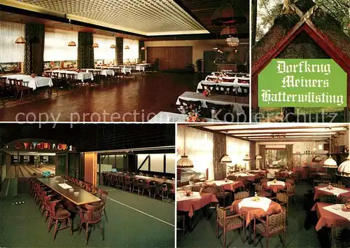 AK / Ansichtskarte Hatterwuesting Dorfkrug Restaurant Saal Kegelbahn Hatterwuesting