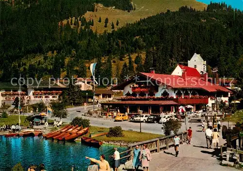 AK / Ansichtskarte Spitzingsee Uferpromenade am See Hotel Restaurant Spitzingsee