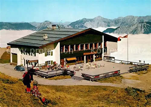 AK / Ansichtskarte Tschagguns_Vorarlberg Bergrestaurant Grueneck Blick gegen Rote Wand Nebelmeer Tschagguns Vorarlberg