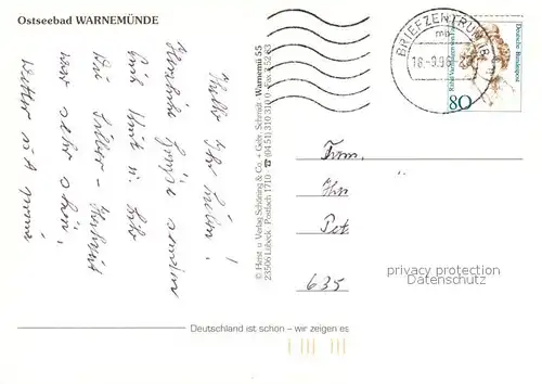 AK / Ansichtskarte Warnemuende_Ostseebad Mole Leuchtturm Faehre Hafen Alter Strom Promenade Teepott Hotel Neptun Cafe Restaurant Fachwerkhaeuser Warnemuende_Ostseebad