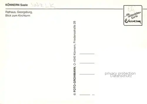 AK / Ansichtskarte Koennern Rathaus Georgsburg Ortsmotiv mit Kirchturm Koennern