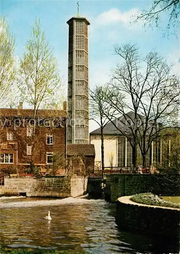 AK / Ansichtskarte Siegburg Ev Kirche am Schwanenteich Siegburg