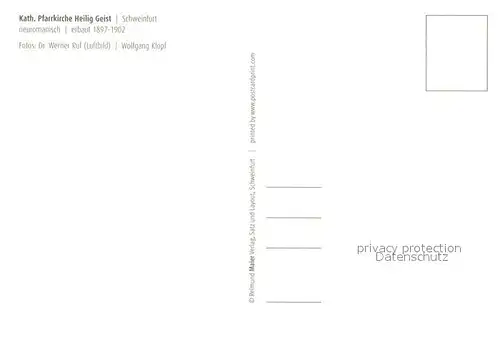 AK / Ansichtskarte Schweinfurt Heilig Geist Kirche Fliegeraufnahme Schweinfurt