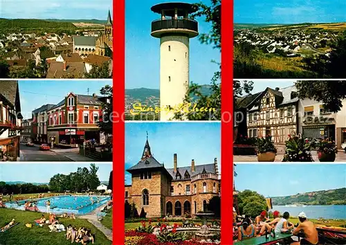 AK / Ansichtskarte Sinzig mit Bad Bodendorf und Westum Feltenturm Barbarossa Schloss und Marktplatz Sinzig