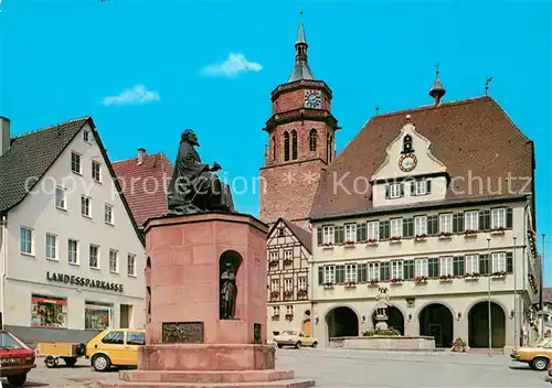 AK / Ansichtskarte Weil_der_Stadt Marktplatz mit Kepler Denkmal Weil_der_Stadt