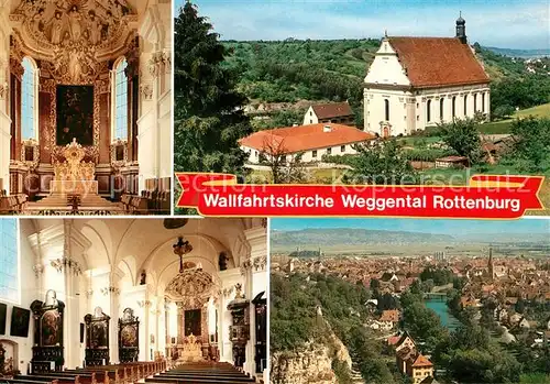 AK / Ansichtskarte Rottenburg_Neckar Wallfahrtskirche Inneres Stadtblick Rottenburg Neckar