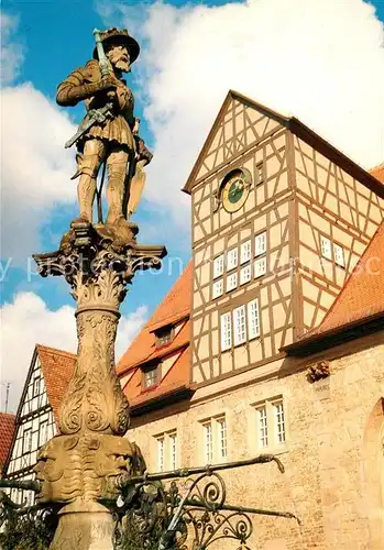 AK / Ansichtskarte Reutlingen_Tuebingen Brunnen Figur Fachwerkhaus Reutlingen Tuebingen