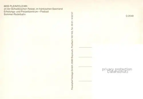 AK / Ansichtskarte Pleinfeld Brunnen Seenland Stadttor Rathaus Sommer Rodelbahn Pleinfeld